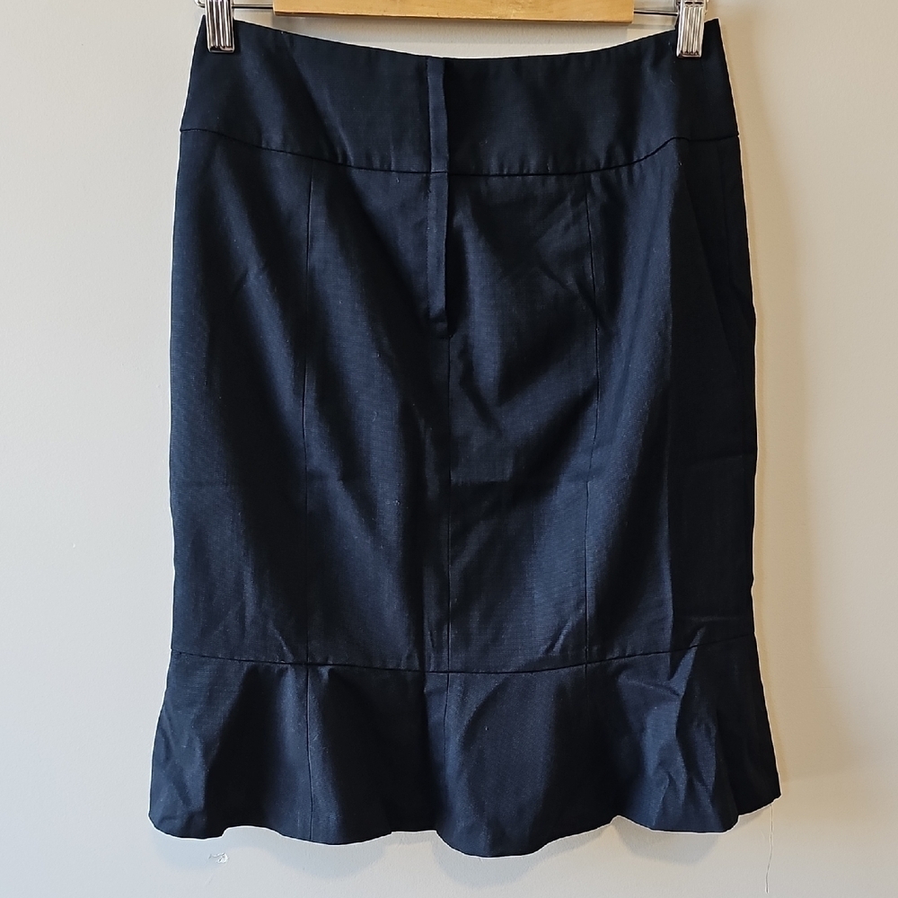 RW&CO. Dark Blue Size 4 Pencil Skirt with Ruffle Hem